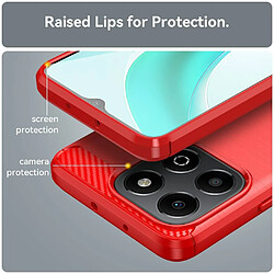 Avis Htdmobiles Coque pour Honor X6b - housse etui silicone gel carbone + film ecran - ROUGE