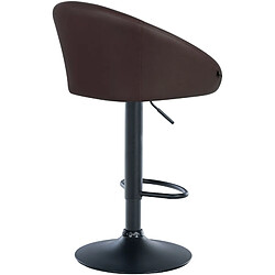 Non Tabouret de bar Davie simili cuir noir pas cher