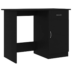 Helloshop26 Bureau table poste de travail meuble d'ordinateur informatique étude 100 x 50 x 76 cm bois d’ingénierie noir 02_0023889