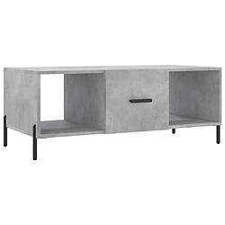 vidaXL Table basse gris béton 102x50x40 cm bois d'ingénierie