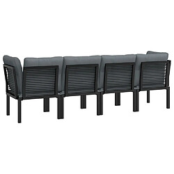 Maison Chic Salon de jardin 4 pcs - Table et chaises d'extérieur - Mobilier/Meubles de jardin Moderne noir et gris résine tressée -MN58567 pas cher