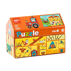 Apli Kids Puzzle Farm - 24 Pièces de 7x7cm - Design Enfantin et Coloré - Pièces Résistantes et Sécuritaires - Développe Compétences et Capacités - Coloré