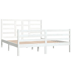 Acheter Maison Chic Lit adulte - Lit simple Cadre de lit,Structure du lit Contemporain Blanc Bois massif 160x200 cm -MN41160