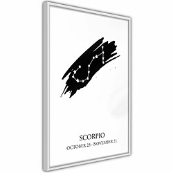 Paris Prix Affiche Murale Encadrée Zodiac Scorpio I 20 x 30 cm Blanc