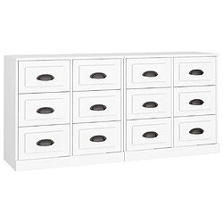 vidaXL Buffets 2 pcs blanc bois d'ingénierie