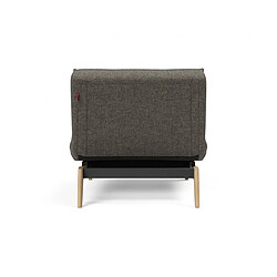 Avis Inside 75 INNOVATION LIVING Fauteuil SPLITBACK EIK convertible lit 90*115 cm pieds chêne naturel tissu Flashtex Dark Grey