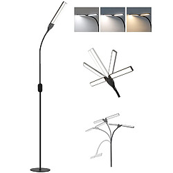 NETTLIFE Lampadaire LED dimmable - Lampadaire de Salon Noir 158 cm Lampadaire Tactile Moderne 9 W avec minuterie et Fonction mémoire Lampadaire