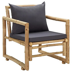 Maison Chic Lot de 2 Chaises de jardin,Fauteuil d'extérieur avec coussins Bambou -MN27377