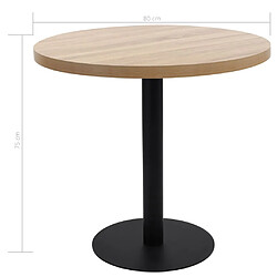 vidaXL Table de bistro Marron clair 80 cm MDF pas cher