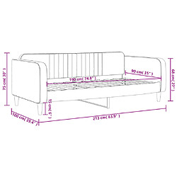 vidaXL Lit de repos sans matelas noir 90x190 cm velours pas cher