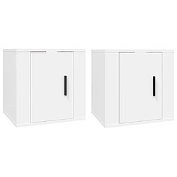 vidaXL Meubles TV muraux 2 pcs Blanc 40x34,5x40 cm