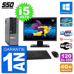 PC Dell 9020 SFF Ecran 19" Intel Core i5-4570 RAM 4Go SSD 120Go Windows 10 Wifi - Occasion