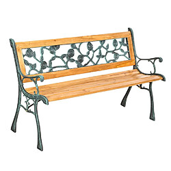 Helloshop26 Banc de jardin meuble bois massif métal et plastique 124 cm 2208034