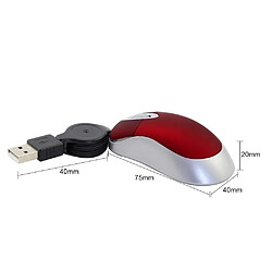 Avis Wewoo Souris Mini d'ordinateur câble USB rétractable optique Ergonomic1600 DPI Portable petites pour ordinateur Rouge