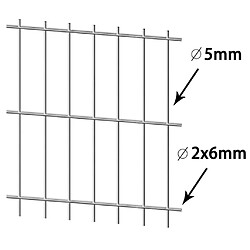 vidaXL Panneau de clôture de jardin 2D 2,008x0,83 m Argenté pas cher