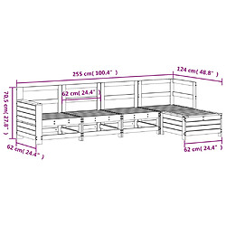 vidaXL Salon de jardin 5 pcs bois de pin imprégné pas cher