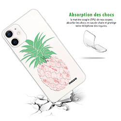 Avis Coque iPhone 12 mini souple transparente Ananas rose marbre Motif Ecriture Tendance Evetane