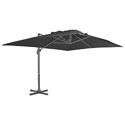 vidaXL Parasol de jardin avec base portable anthracite