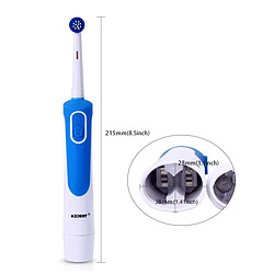 Avis Universal Brosse à dents Brosse à dents rotative Nettoyage profond Non rechargeable 7 têtes de dents de remplacement(Bleu)