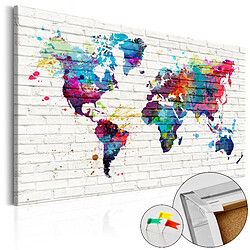 Artgeist Tableau en liège - Walls of the World [Cork Map] 90x60 cm