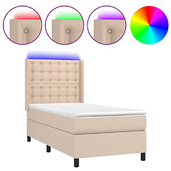 vidaXL Sommier à lattes de lit matelas LED Cappuccino 100x200 cm