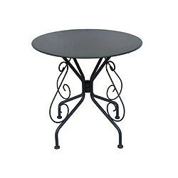 Vente-Unique Table de jardin D.80 cm en métal façon fer forgé - Anthracite - GUERMANTES de MYLIA