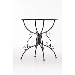 Decoshop26 Table de jardin en fer forgé diamètre Ø 70 cm bronze vieilli MDJ10045