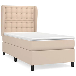 Maison Chic Lit adulte- Lit + matelas,Sommier à lattes de lit avec matelas Cappuccino 100x200 cm -GKD86650