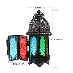 Bougeoir chandelier en fer marocain verre bougie votive lanterne noir