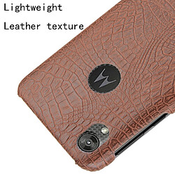 Acheter Wewoo Coque Rigide Pour Motorola Moto E6 Crocodile Antichoc Texture PC + Etui PU Marron