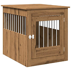 vidaXL Meuble de cage pour chiens chêne artisanal 64,5x80x71 cm