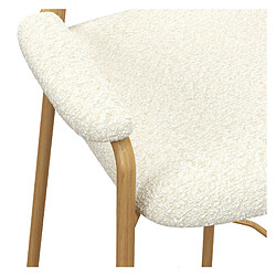 Acheter Moloo RETRO-Chaise de bar en tissu Bouclé Ecru, rotin et métal chêne