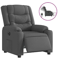 vidaXL Fauteuil inclinable électrique Gris foncé Tissu