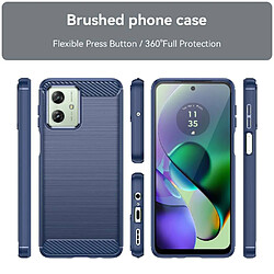 Htdmobiles Coque pour Motorola Moto G54 5G - housse etui silicone gel carbone + verre trempe - BLEU FONCE