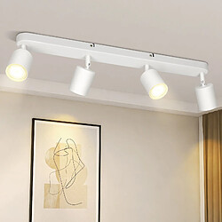 NETTLIFE 4 Spots de plafond GU10 design moderne orientables en blanc pour salon couloir chambre salle à manger cuisine