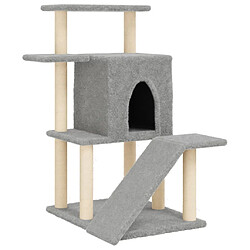 Arbre à chat avec griffoirs,niche pour chat en sisal gris clair 97 cm -MN79421