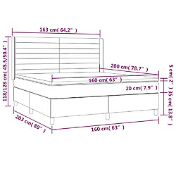 Acheter Maison Chic Lit adulte- Lit + matelas + LED,Sommier à lattes de lit matelas et LED Vert foncé 160x200 cm -GKD41645