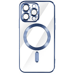 Avizar Coque MagSafe pour iPhone 14 Pro Silicone Protection Caméra Chromé Bleu Clair