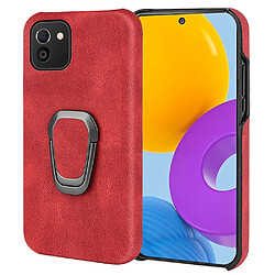 Coque en TPU + PU anti-rayures, antichoc avec béquille à anneau rotatif rouge pour votre Samsung Galaxy A03 (EU Version)