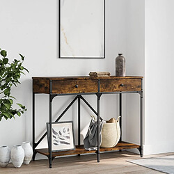 Maison Chic Table console | Meuble d'entrée | Table d'appoint chêne fumé 100x39x78,5 cm bois d'ingénierie -GKD56064