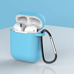 Coque en silicone anti-poussière avec boucle bleu ciel pour votre Apple AirPods (2016)/(2019)