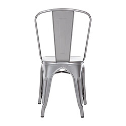 Chaises Bistro en Acier Gris Métallisé - Lot de 4 - Bolero