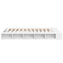 Acheter Vidaxl Cadre de lit blanc 135x190 cm bois d'ingénierie