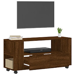 Acheter Maison Chic Meuble TV scandinave - Banc TV pour salon chêne marron 102x34,5x43 cm bois d'ingénierie -MN54101