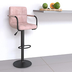 vidaXL Tabouret de bar Rose Velours