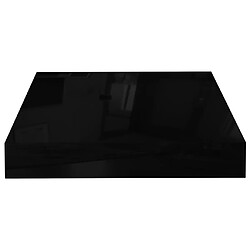 Maison Chic Lot de 2 Étagère murale flottante,Etagère de rangement Noir brillant 23x23,5x3,8 cm MDF -MN89143 pas cher