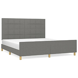 Maison Chic Lit adulte - Cadre Structure de lit avec tête de lit Contemporain Gris foncé 180 x 200 cm Tissu -MN22179