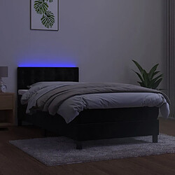 Avis vidaXL Sommier à lattes de lit avec matelas et LED Noir 90x200 cm