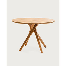 UNIQKA Shiraz - Table repas ronde en teck massif D110 cm 4/6 pers.