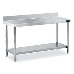 Table Adossée en Inox avec 1 étagère Profondeur 600 mm - Distform